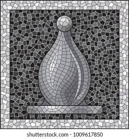 Figure of a chess bishop in a mosaic style.