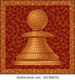 Figure of a chess pawn in a mosaic style.