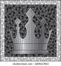 Figure of a chess queen in a mosaic style.