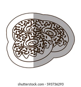 figure chocolate donuts icon, vector illustraction design image