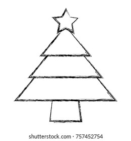 figure chritsmas pine tree with star decoration