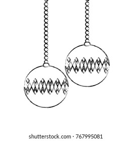 figure circle balls hanging to merry christmas decoration