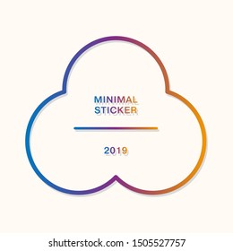 The figure of the circles sticker color  gradient minimal symbol. Bright conceptual design, tag colors vector.