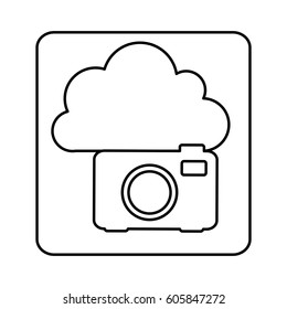 figure cloud camera network icon, vector illustration design