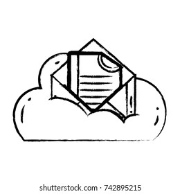 figure cloud data and card with document information