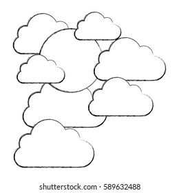 figure clouds covering the sun icon, vector illustraction design image