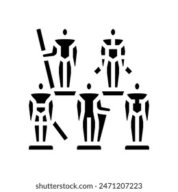 figure collecting otaku glyph icon vector. figure collecting otaku sign. isolated symbol illustration