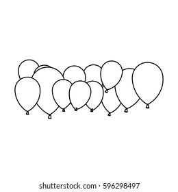 figure colored party balloons icon, vector illstraction design image