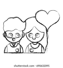 figure couple together with relationships romance and balloon heart