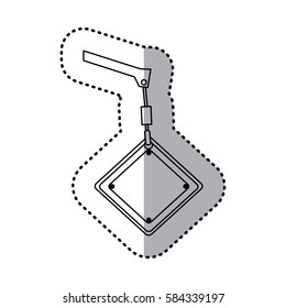 figure crane hook holding tools blank warnings image, vector illustration image design