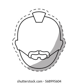 figure criminal man face icon, vector illustration image