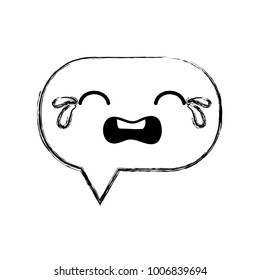 figure crying chat bubble kawaii cartoon
