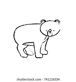 figure cute bear wild animal icon