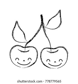 figure cute cherrys kawaii happy fruit
