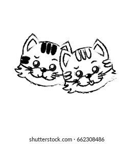 figure cute couple wild animal with beautiful expression