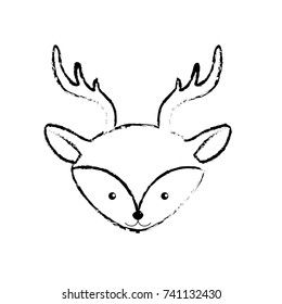 figure cute deer head wild animal