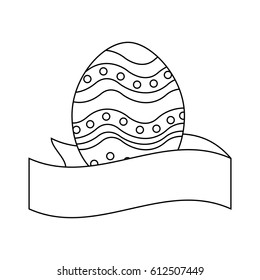figure cute easter egg with ribbon decoration