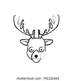 figure cute elk head wild animal