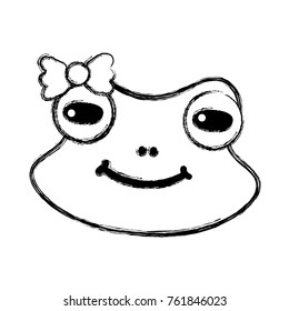 figure cute frog female wild animal vector illustration