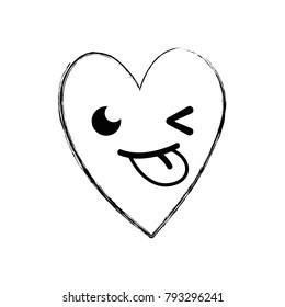 figure cute funny heart kawaii cartoon