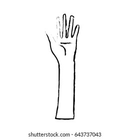 figure cute hand up celebrating special day