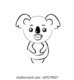 figure cute koala wild animal with face expression