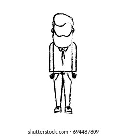 figure cute man with hairstyle design