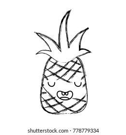 figure cute pineapple kawaii funny fruit