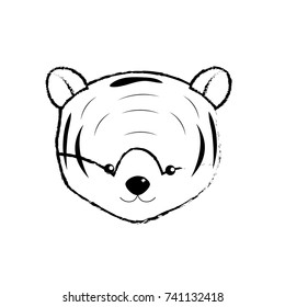 figure cute tiger head wild animal