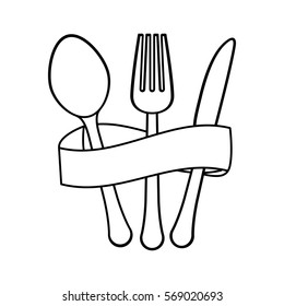 figure cutlery with elastic icon image design, vector illustration