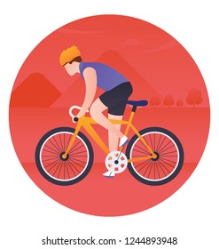 Figure cycle offering flat cycling icon