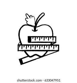 figure delicious apple fruit with healthy heart