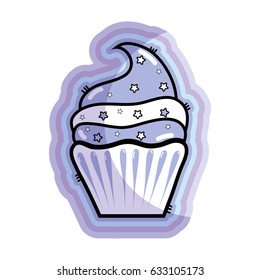 figure delicious cupcake to happy birthday celebration