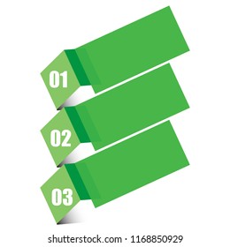 The figure depicts an infographic from three positions in 3D, a green infographics. An infographic without text, you can easily write text to the presentation. Infographics for the Internet, magazine,