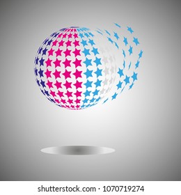 The figure depicts the logo on the star falling. Logo for a new company.