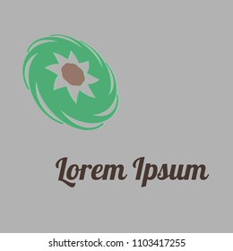 The figure depicts a logo with text  in the form of a flower with a shadow. This logo can be used for a company, a bank, a company, placed on the site.
