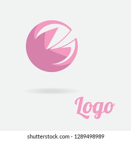 The figure depicts the logo, which consists of a circle, pink with a shadow. Logo for a new company, institution, enterprise.