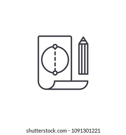 Figure design linear icon concept. Figure design line vector sign, symbol, illustration.