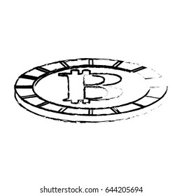 figure digital bitcoin currency and electronic financial