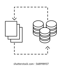 figure distributed database icon image design, vector illustration