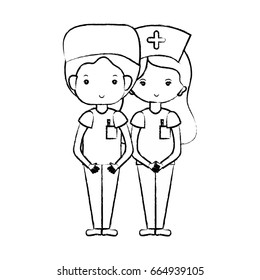 figure doctor and nurse to help people