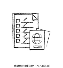figure documents paper information with passport id