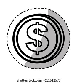 figure dollar coin money, vector illustration design