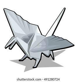 Figure of a dragon in origami style isolated on white background. Vector illustration.