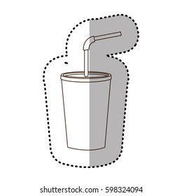 figure drinks soda with flat icon, vector illustraction design