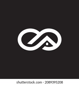 Figure Eight 8 House Symbol Icon Design Abstract Logo Vector, 8, Abstract, Alphabet PNG And Vector With Black Background