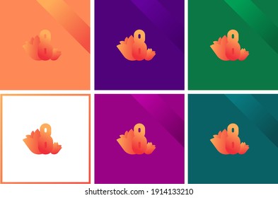 figure eight Different color background 