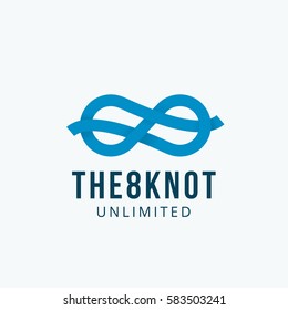 Figure Eight Knot Abstract Vector Sign, Emblem Or Logo Template. Infinity Symbol Ribbon Concept. Isolated.