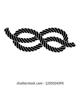 Figure eight knot, isolated on white background.