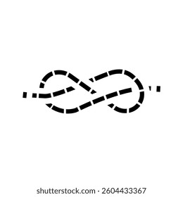 figure eight nautical knot glyph icon vector. figure eight nautical knot sign. isolated symbol illustration